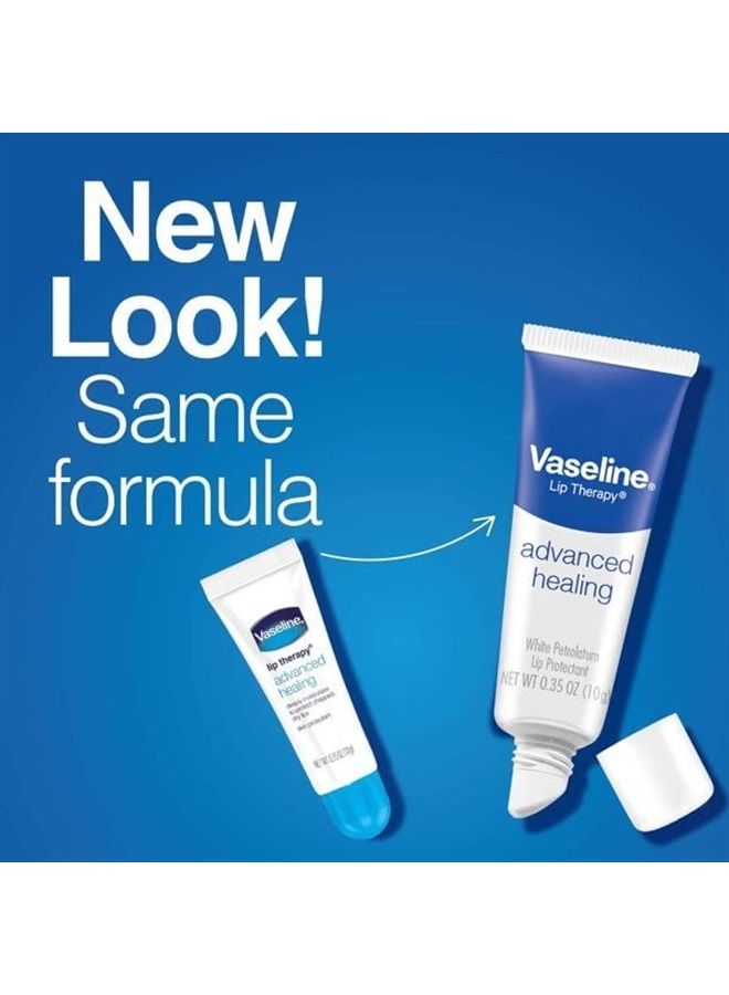 Vaseline Lip Therapy Advanced Petroleum Jelly, Skin Protectant, Travel Size .35 Oz, Pack of 12 - Image 2