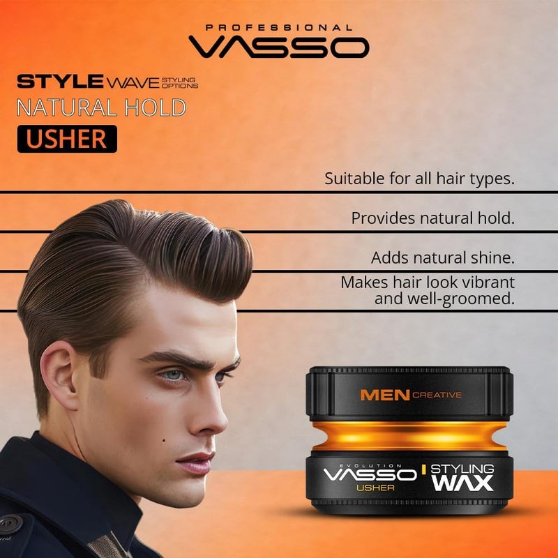 Vasso فاسو برو-أكوا أشير جل شمع تصفيف الشعر أساسه الماء، برتقالي، 150 مل - Image 3
