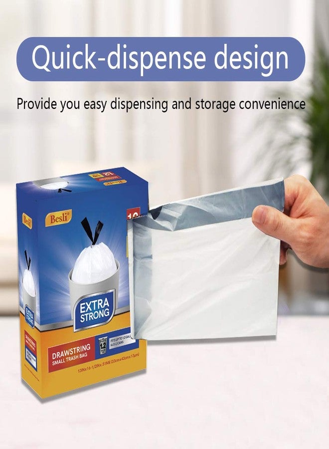Besli 1.2 Gallon Drawstring Trash Bag Small Garbage Bag,120 Counts (White, 1.2 Gallon) - Image 3
