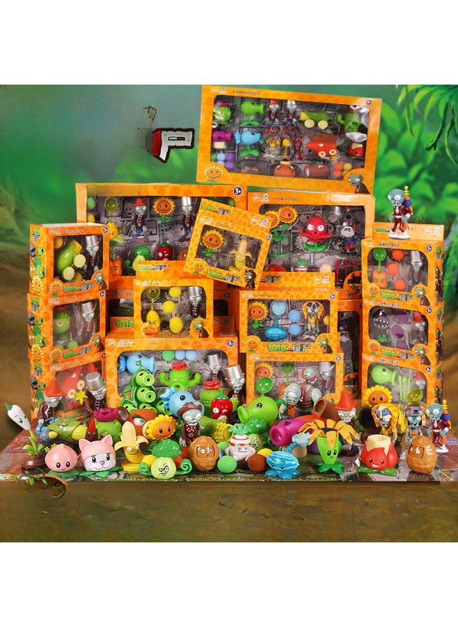 Generic - Soft Silicone Plant Versus Zombie Toys Children's Full Set Cartoon Dolls Bionics Playset From Mainland China Vinyl Plastic-Color:686-109 Deep Sea Giant Zombies + Ice Peas + Dave - Image 1