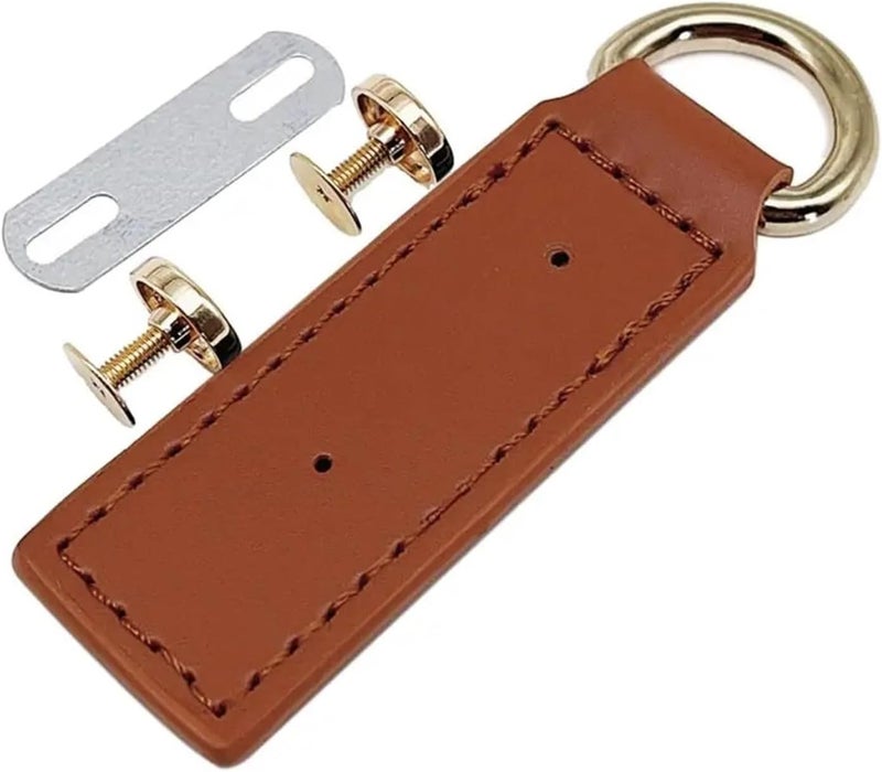 Buttons for Crafts D Rings for Purse 5pcs Bag Hardware PU Leather Bags Clasp Handmade Metal Snap Chain DIY(Brown) - Image 1