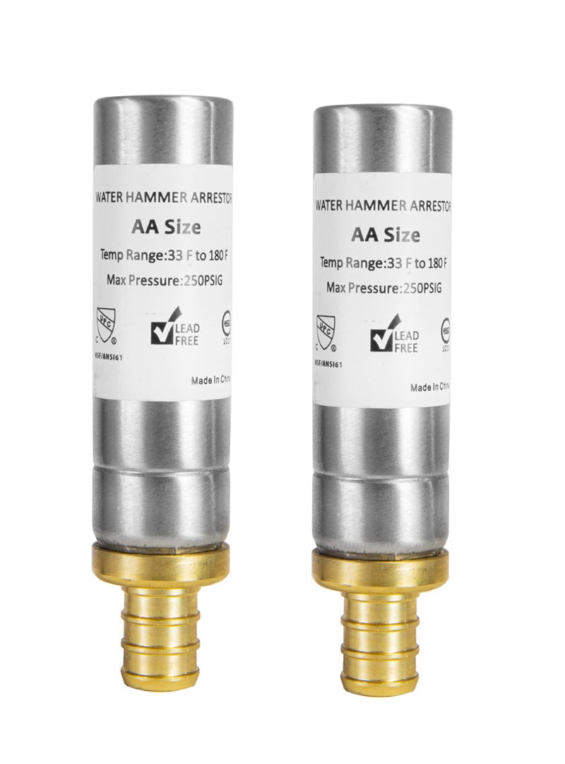 EFIELD 2Pack EFIELD MH111 12Inch Straight Pex Barb Crimp Connection F1807 Stainless Steel Water Hammer Arrestor For Potable Water Plumbing ApplicationHAMMER0022PCS - Image 2