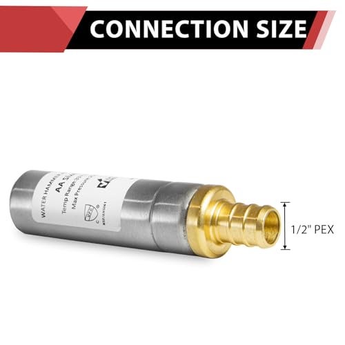 EFIELD 2Pack EFIELD MH111 12Inch Straight Pex Barb Crimp Connection F1807 Stainless Steel Water Hammer Arrestor For Potable Water Plumbing ApplicationHAMMER0022PCS - Image 3