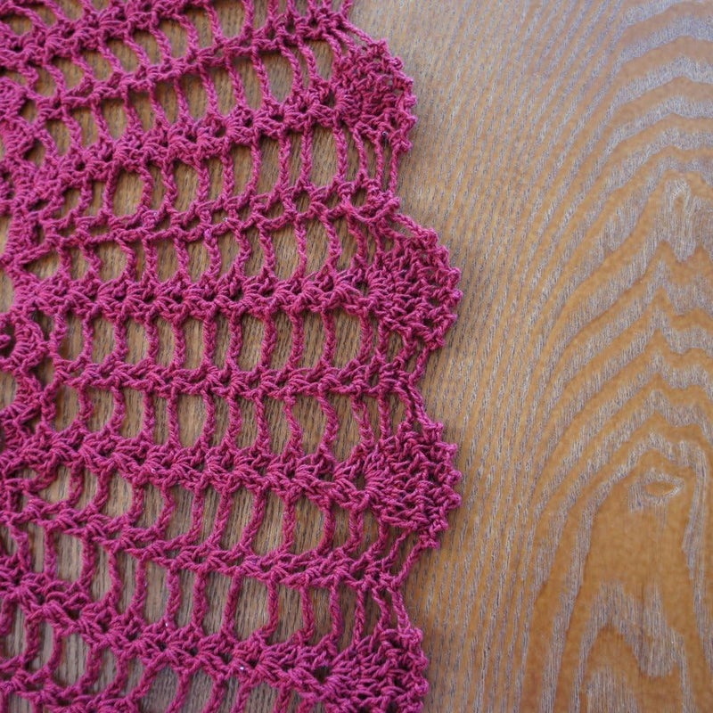 USTIDE Small Round Table Cloth Handmade Crochet Tablecloths for Wedding Decorative Roundtable Doilies Cotton Tablecloth Flowers Burgundy Tablecloth 31 Inches - Image 3