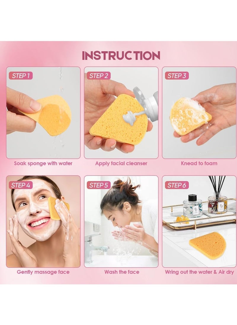 AIDEA - AIDEA 96Count Facial Sponges Compressed, Face Sponges for Cleansing, Natural Cosmetic Makeup Sponges, Sponges for Washing Face, Exfoliating, Makeup Removal, Travel Essentials for Women - Image 1