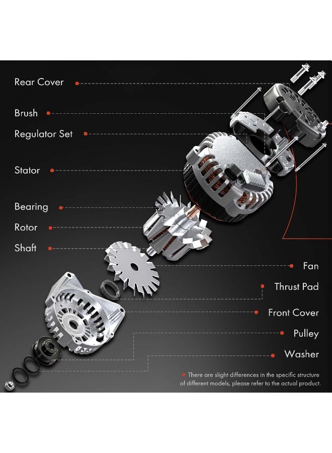 A-Premium APremium Alternator Compatible with Infiniti G25 2011 2012 25L M35 2006 2007 2008 V6 35L 12V 150A CW 6Groove Pulley Replace 23100EG010 - Image 3