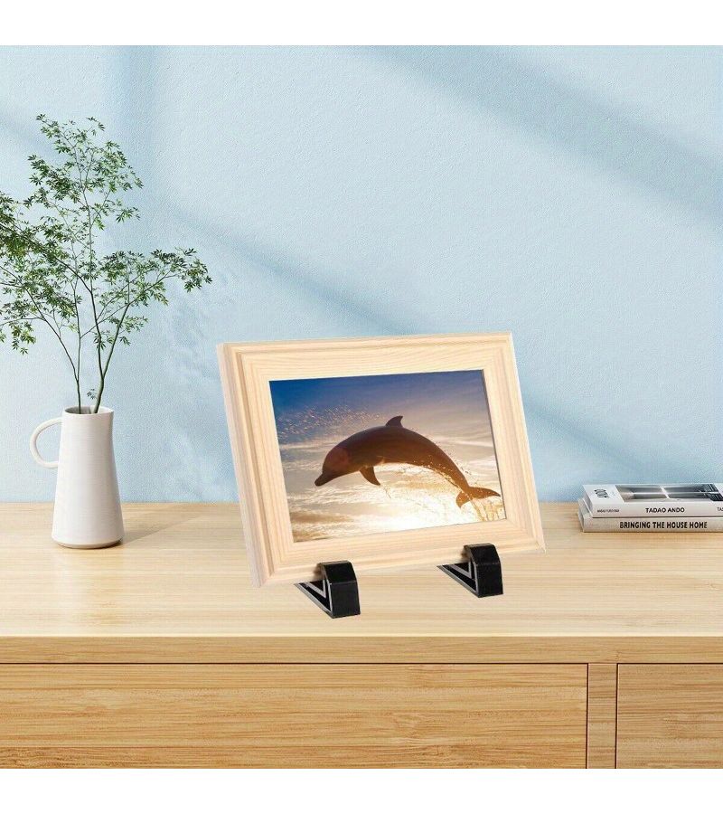 2 Black Plastic Stands For Memorial Slate Granite Plaque Photo Frame Holder - Image 5
