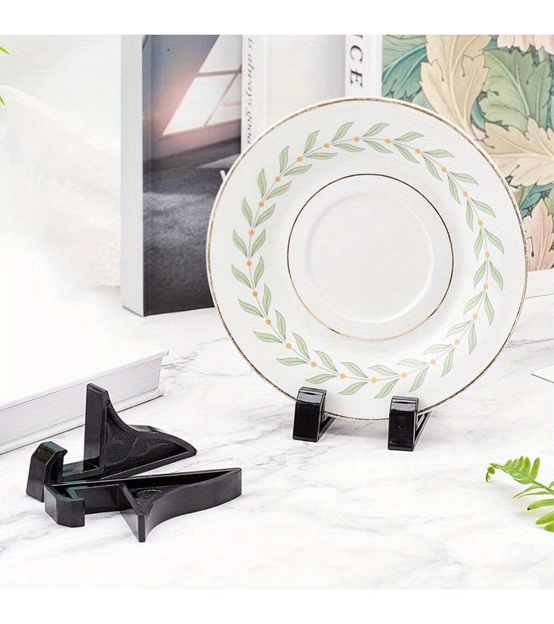 2 Black Plastic Stands For Memorial Slate Granite Plaque Photo Frame Holder - Image 2