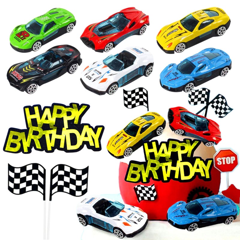 Roaring Good Time Race Car Happy Birthday Cake Decorations Cars Cake Topper Racing Car Cake Decoration Racing Car Party Supplies Racing for Race Cars Themed Birthday Decorations - Image 2