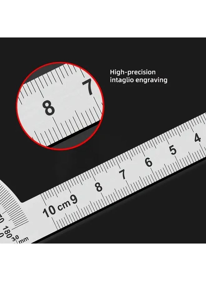 Hollow Angle Gauge 180 Degree Rotation Dual Scale Protractor Aluminum Alloy - Image 3