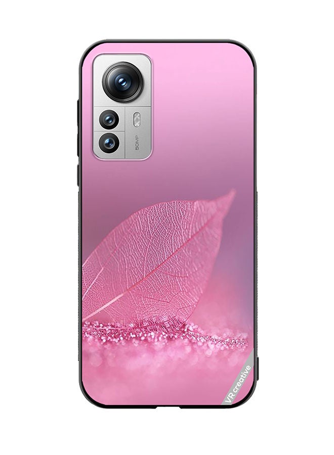 VR CREATIVE Protective Case Cover For Xiaomi 12 Pro Pink Leaf Design Multicolour - Image 1