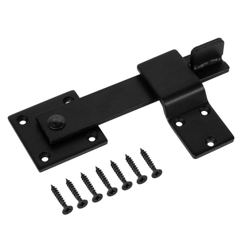 HILLMASTER Sturdy 6" Farm Flip Fence Gate Latch, Barn Door Lock Flip Latch Hardware, Rustic Gate Lock for Cabinet, Shed, Sliding Doors, Matte Black - Image 1