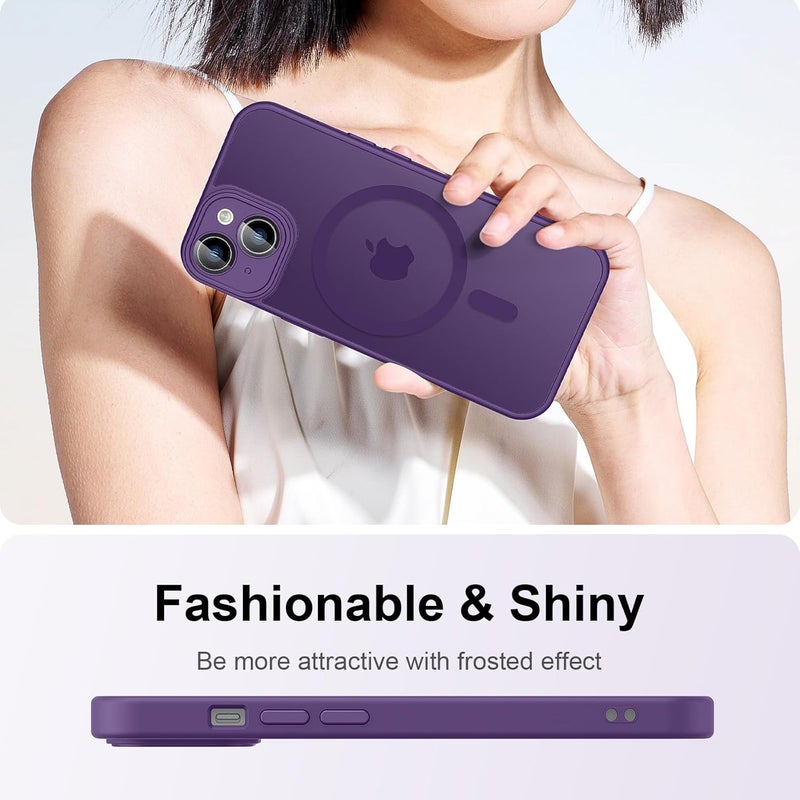 Demark Magnetic for iPhone 13 Case, [Compatible with MagSafe][10 FT Military Grade Drop Protection] [Dual Layer Structure Protection] Non-Slip Heavy Duty Full-Body Shockproof iPhone 13 Cover (Purple) - Image 5
