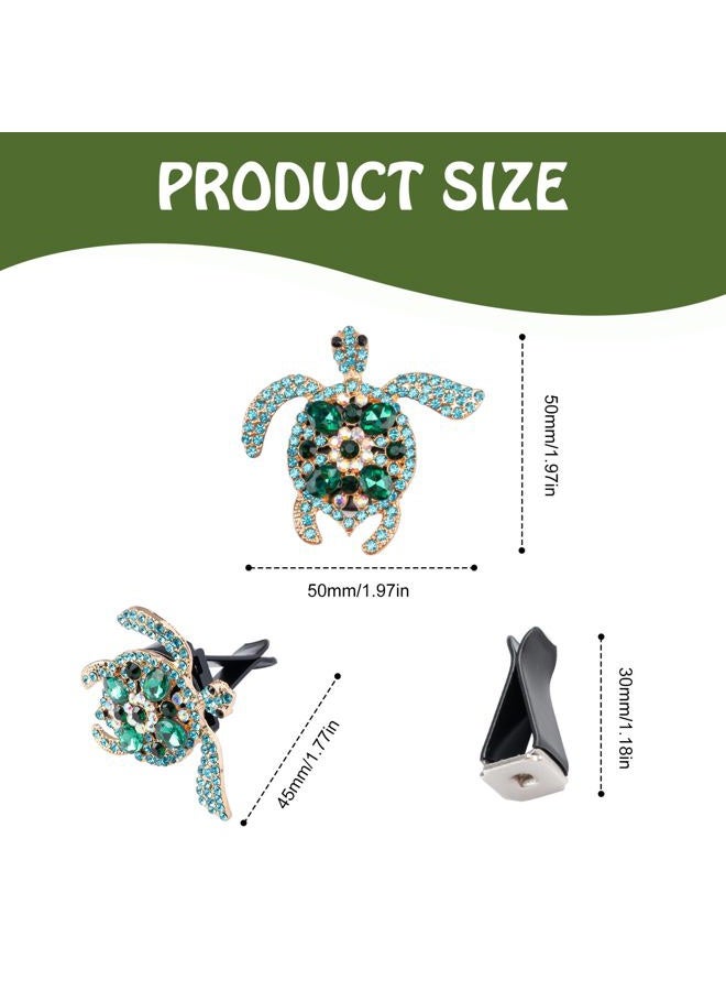 Rislobx 2PCS Bling Turtle Car Air Freshener Vent Clip, Crystal Diamond Car Air Diffuser Vent Clips Decorations Cute Car Decor Bling Car Accessories for Women - Image 4