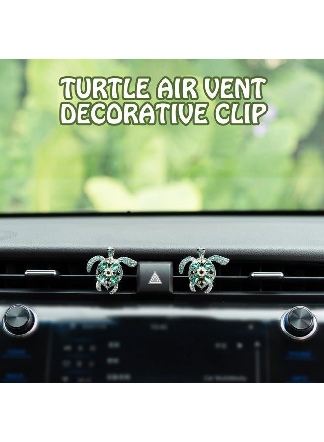 Rislobx 2PCS Bling Turtle Car Air Freshener Vent Clip, Crystal Diamond Car Air Diffuser Vent Clips Decorations Cute Car Decor Bling Car Accessories for Women - Image 3