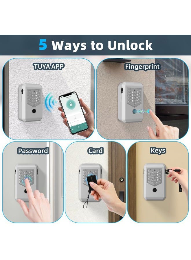 KENRONE Key Lock Box with Doorbell, Bluetooth or APP Remote Unlocking, Security Lock Box for Outdoors, Business Owners, Realtors and Hosts (Silver) - Image 2