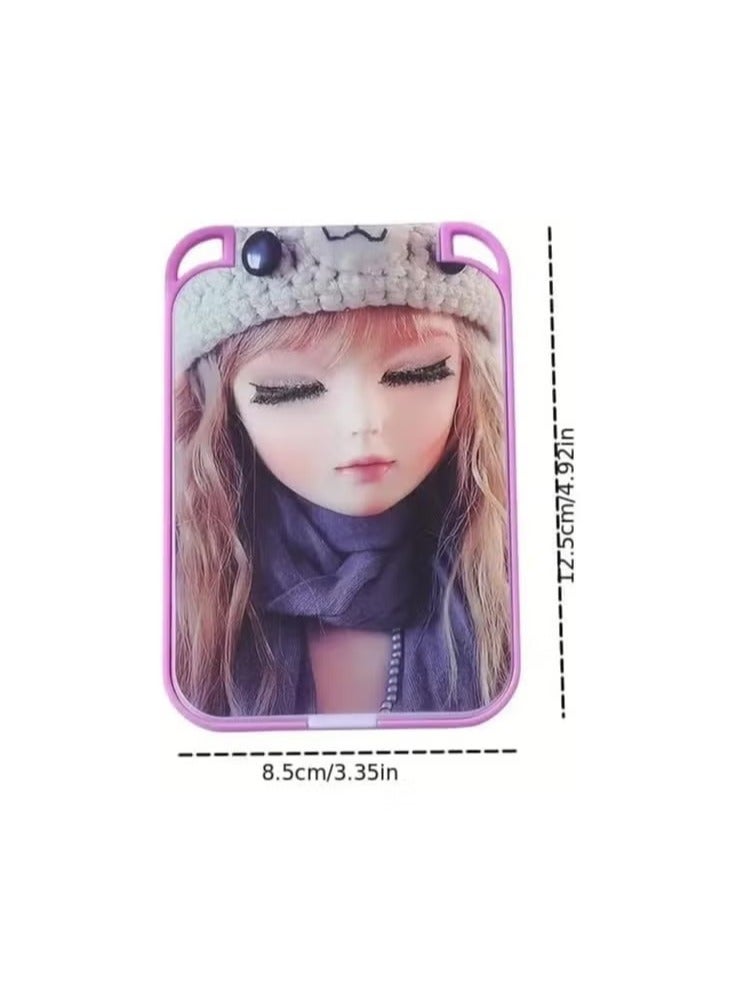 Makeup Mirror Girl Makeup Mirror - Light Folding Square Mirror for Travel and Daily Use - Perfect for Beauty Anytime Anywhere Portable for Women and Girls - Image 4