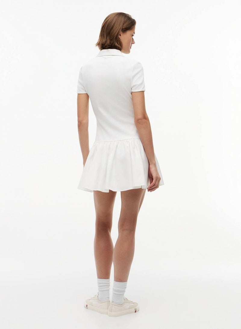 TOMMY JEANS Ribbed Slim Poplin Mini Polo Dress - Image 4