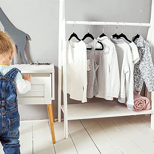 ZEPOLI Velvet Hangers 10 Pack, Non Slip Hangers with Rose Gold Color Swivel Hook, Slim Hangers Space Saving,Premium Velvet Hangers for Closet, Heavy Duty Velvet Hangers,Black - Image 3