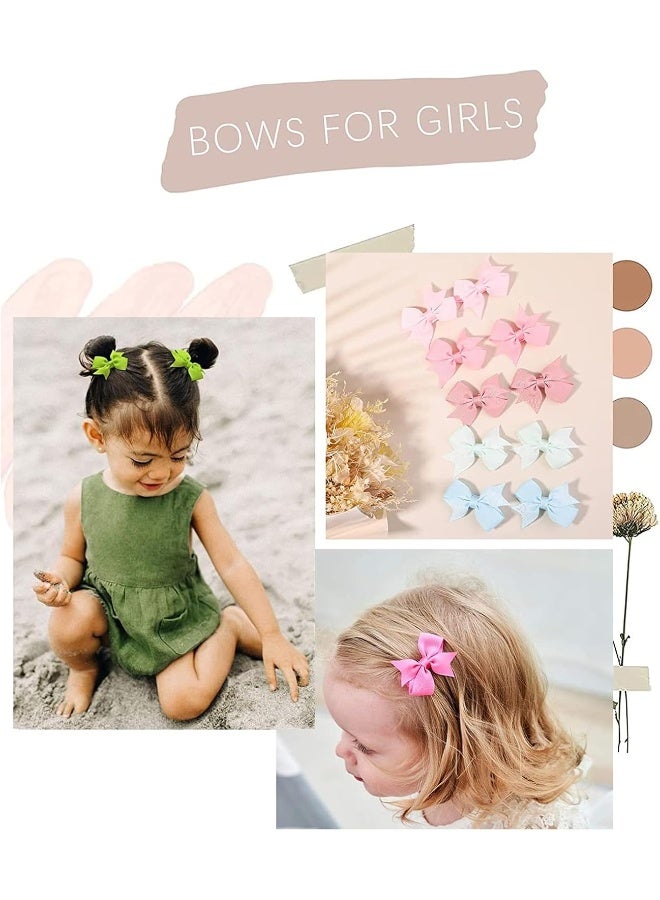 ALinmo 2" Baby Hair Clips Fully Lined Bows Tiny Alligator Clips for Infants and Toddlers in Pairs - Image 4