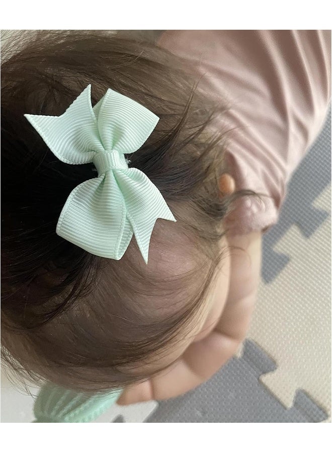 ALinmo 2" Baby Hair Clips Fully Lined Bows Tiny Alligator Clips for Infants and Toddlers in Pairs - Image 5