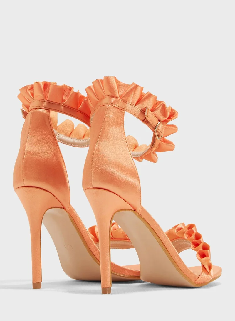 PUBLIC DESIRE Lucid Frill Strap Barely There Heel