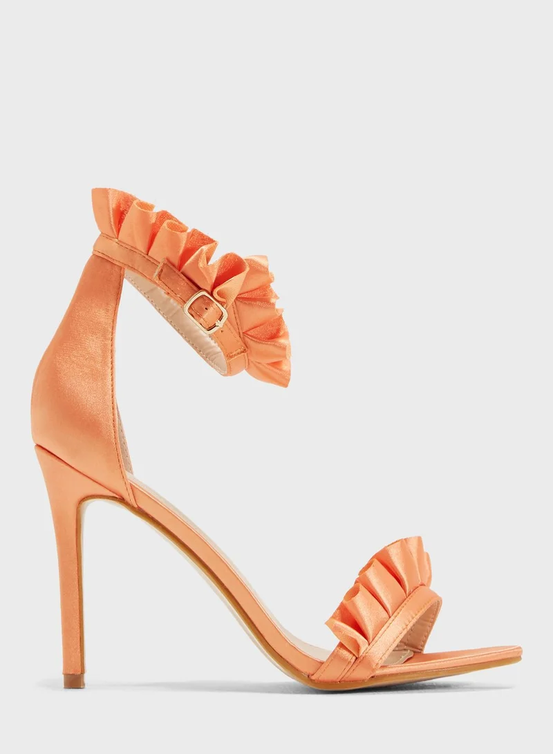 PUBLIC DESIRE Lucid Frill Strap Barely There Heel