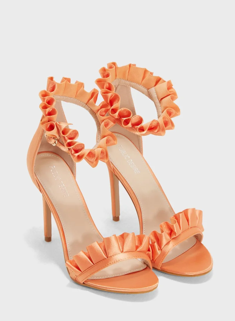 PUBLIC DESIRE Lucid Frill Strap Barely There Heel