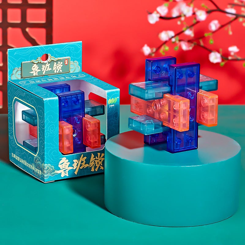 Children'S Day Gifts National Tide Luban Lock Transparent Glass Color 24 Sets Of Various Difficulty Puzzle Super Difficult Puzzle Kongming Lock - Image 1