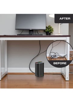 Excefore Tower Extension Lead with USB Slots 2M Multi Plug Extension 6 Outlets and 1 Type C & 3 USB Ports Wireless Charging Extension Lead with Widely Spaced Outlets for Home, Office, Kitchen  - Image 4