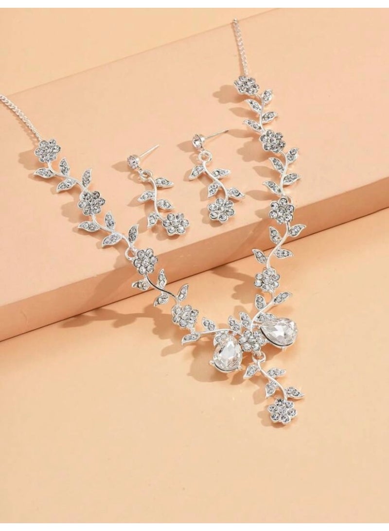 JewelryPalace Amazing Trendy Women's Zirconia Necklace And Earrings Jewellery Set  - Image 2