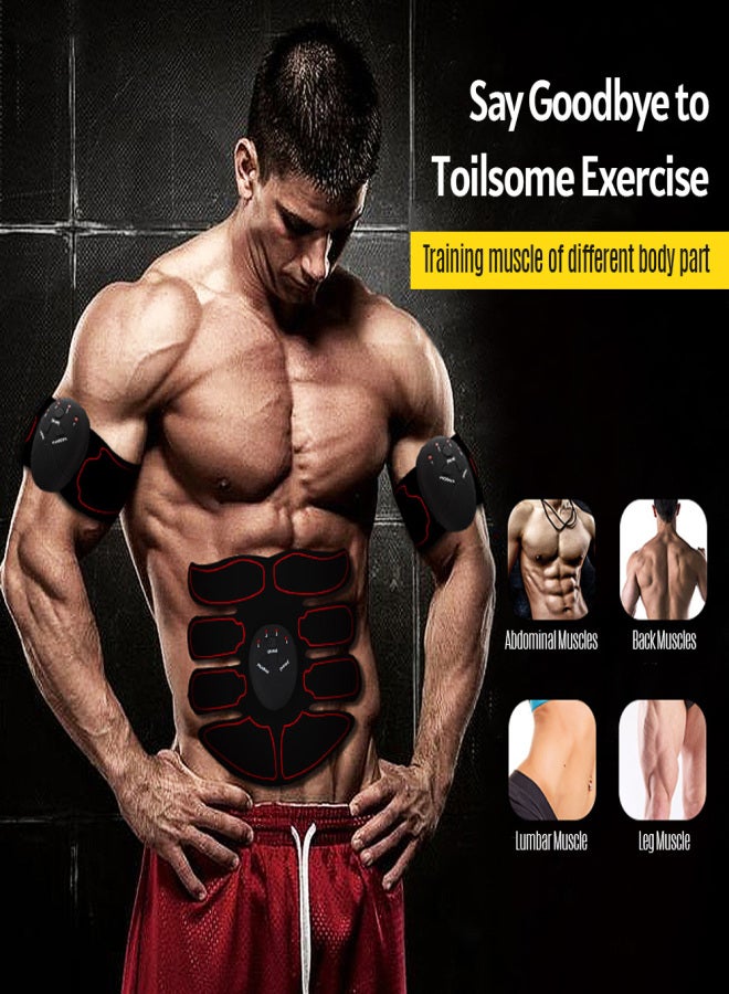 Aiseely Smart Abs Stimulator Abdominal Muscle Toner Abs Muscle Trainer 6 Modes 9 Levels Intensity Body Fitness Shaping Massage Patch Unisex Battery Powered - Image 4
