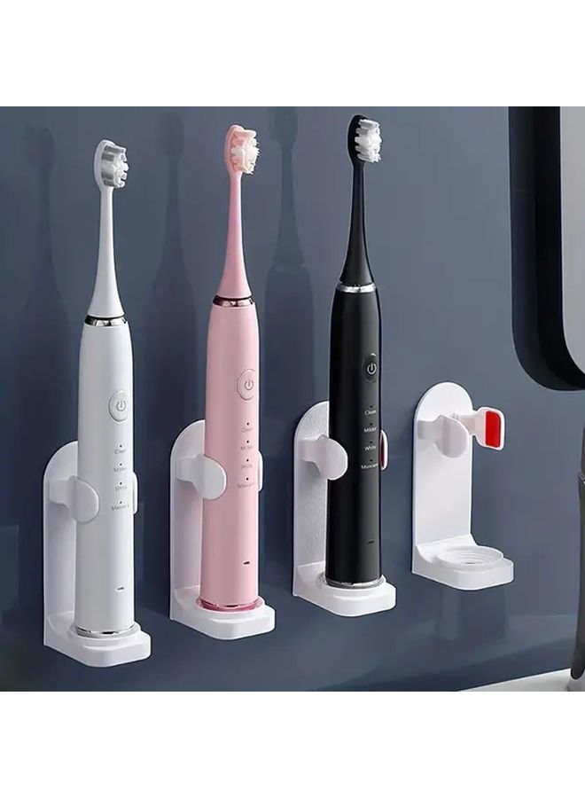Wall Mounted Electric Toothbrush Holder White No Residue Fits 98 Percent Of Toothbrushes Durable Plastic Space Saving Design Bathroom Organization No Electricity Needed - Image 4