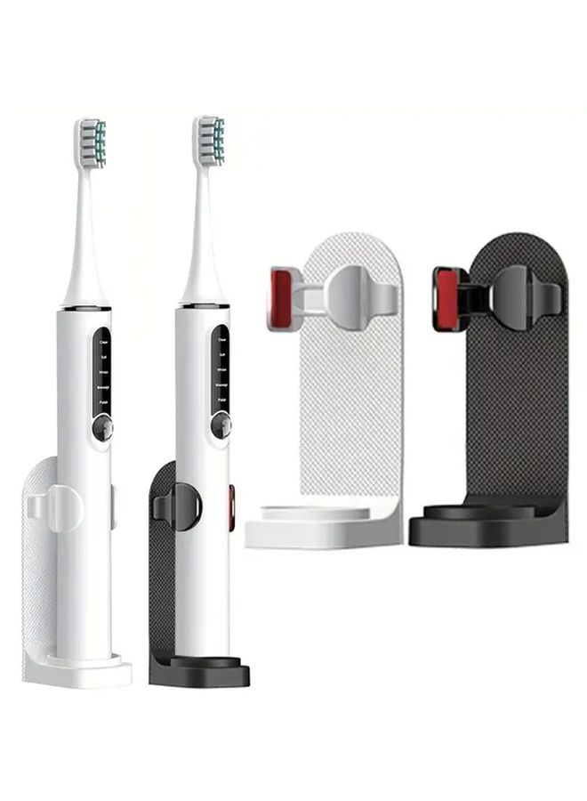 Wall Mounted Electric Toothbrush Holder White No Residue Fits 98 Percent Of Toothbrushes Durable Plastic Space Saving Design Bathroom Organization No Electricity Needed - Image 2