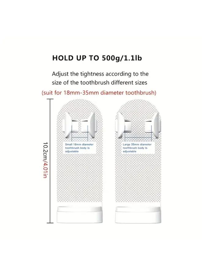 Wall Mounted Electric Toothbrush Holder White No Residue Fits 98 Percent Of Toothbrushes Durable Plastic Space Saving Design Bathroom Organization No Electricity Needed - Image 3