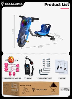 36V High-Power 360°Children Electric Drifting Scooter-Adjustable with Tunnel flashing Light/Bluetooth/Protective Gear - pzsku/Z53A82D10AC78F1C04704Z/45/_/1721462606/6617cea2-743f-4e59-8b33-e3bf8b6e2d2b