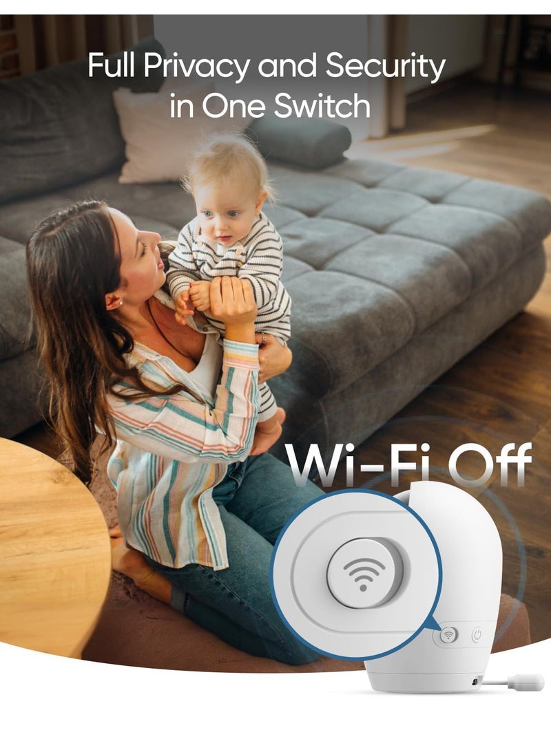 eufy - eufy Baby Monitor E21 with 4K Camera, Hybrid Wi-Fi and No Wi-Fi Connection, App and Monitor Control, Ultra-Clear Night View, Pan-Tilt, 8× Zoom, Portable Camera with Built-In Battery, ANR, Smart Alerts - Image 1