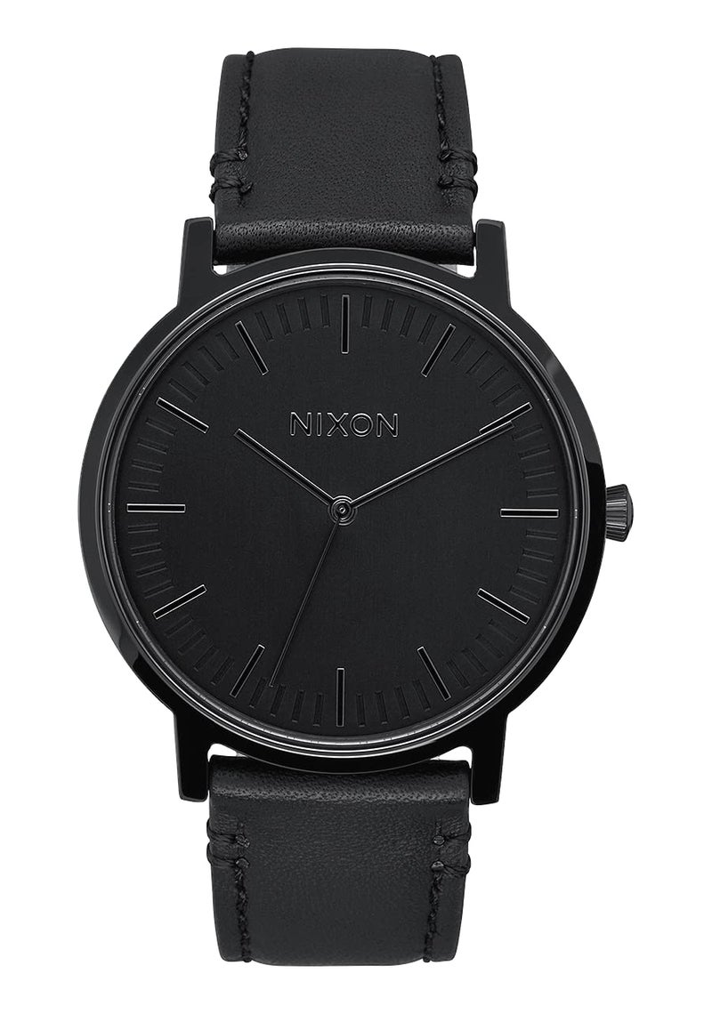Nixon Mens Porter Leather Japanese quartz Leather watches All Black A1058 - Image 1