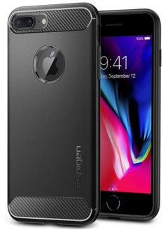Rugged Armor Case Cover for iPhone 8 Plus and iPhone 7 Plus - Black