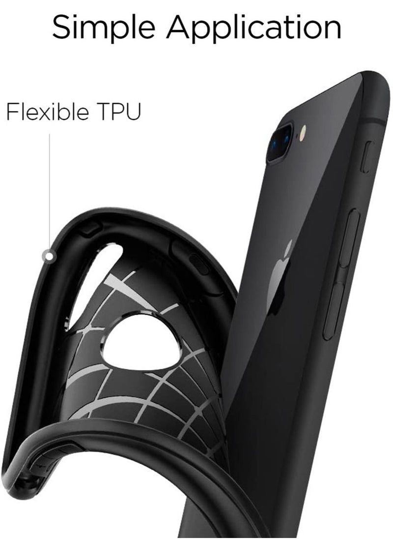 Spigen - Rugged Armor Case Cover for iPhone 8 Plus and iPhone 7 Plus - Black - Image 1