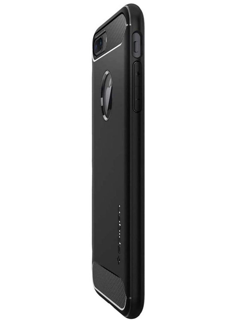 Spigen - Rugged Armor Case Cover for iPhone 8 Plus and iPhone 7 Plus - Black - Image 1