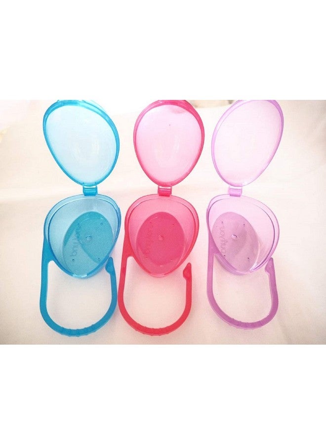 purifyou PurePouch BPA-Free Pacifier Case Holder & Nipple Shield Case, Hold Up to Two and Three Pacifiers and Pacifier Clips Per Container with Free Mesh Sack (Set of 3, Mixed) - Image 2