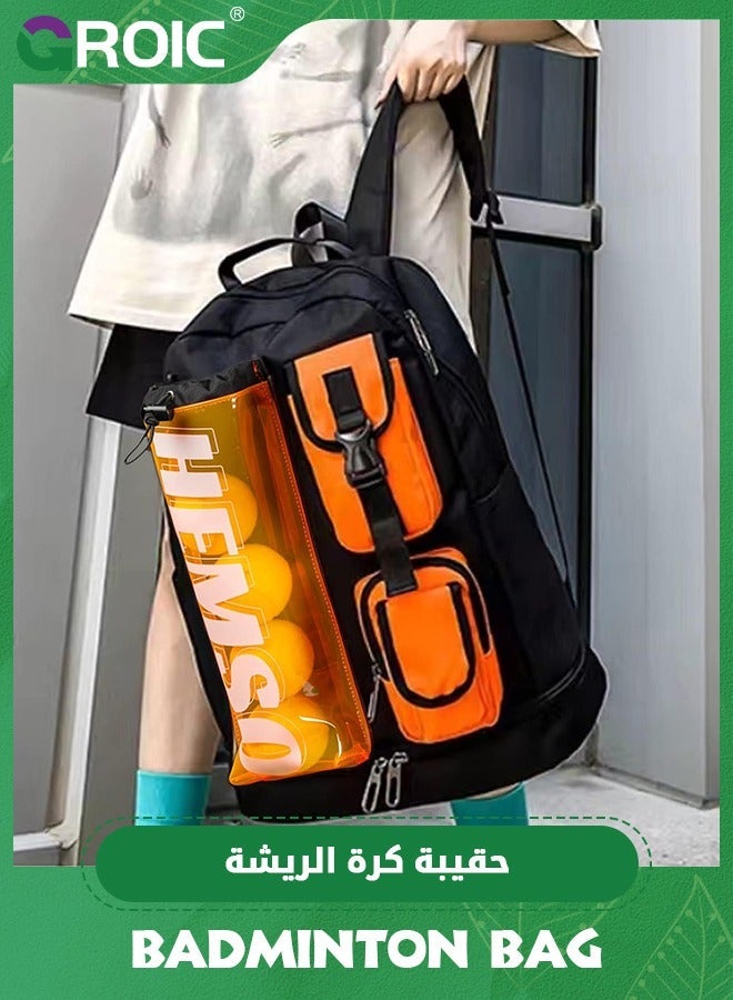 GROIC Tennis Bag,45L Backpack for 2 Rackets, Large Racket Bags with Balls Pocket and Shoe Compartment to Hold Badminton Squash Racquets, Pickleball Paddles Accessories  - Image 5