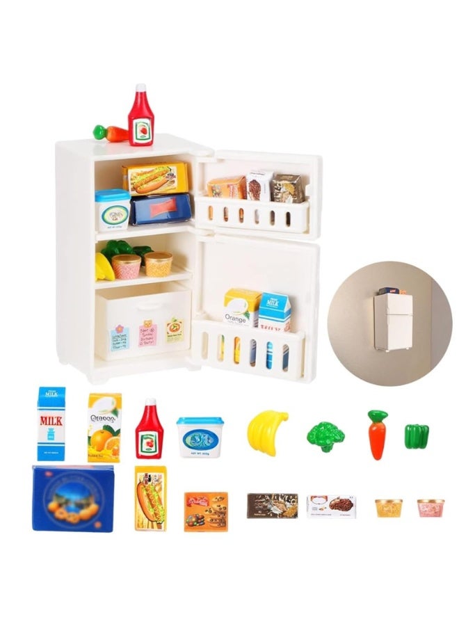 17PCS Miniature Model Refrigerator Fridge Magnet,Unique Novelty Cute Mini Fridge Magnet,Mini Refrigerator Miniature Furniture Dollhouse Set for Kitchen Ornament Party Play  - Image 1