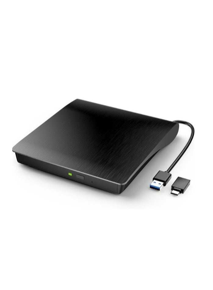 External USB 3.0 & Type-C DVD Drive, Portable CD/DVD Reader and Writer, High-Speed Optical Disc Burner Compatible with Laptops, Desktop PCs, Windows, macOS and Linux - Image 1