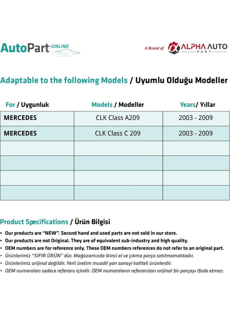 Alpha Auto Part Rear Door Glass Repair Kit-Set for Mercedes Clk Class A209,C209  - Image 2