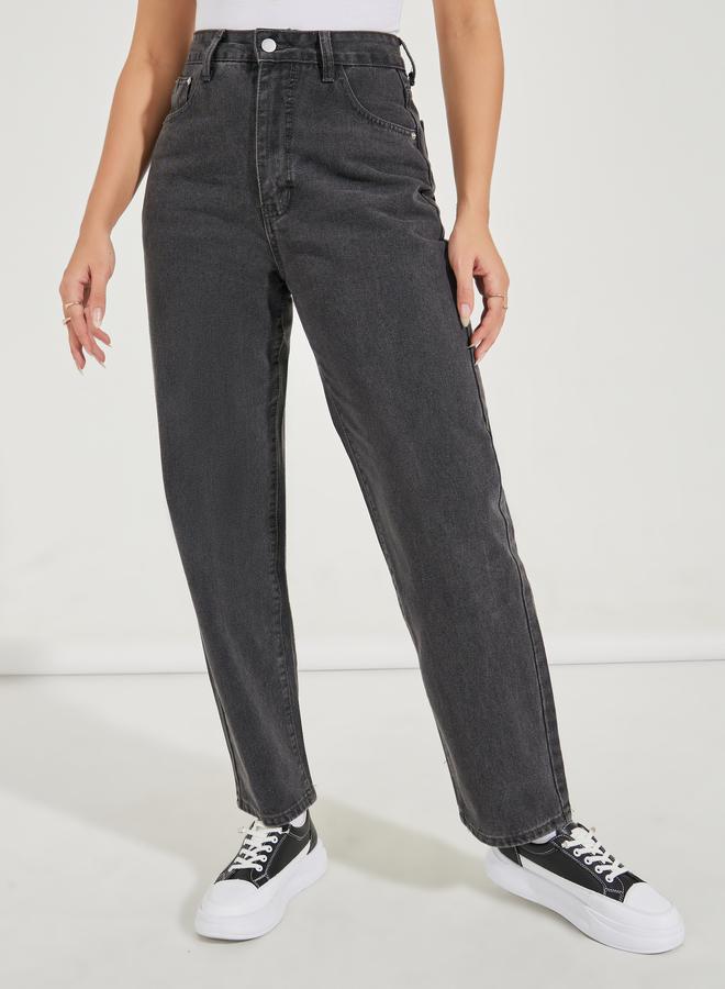 Styli High Rise Mom Fit Ankle Length Jeans - Image 2