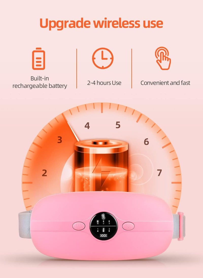 Generic Period Heating Pad, Portable Electric Waist Belt with 3 Heat Levels and Vibration Massage Modes Fast Wrap for Cramps Back Pain Relief Women Girl - Image 5