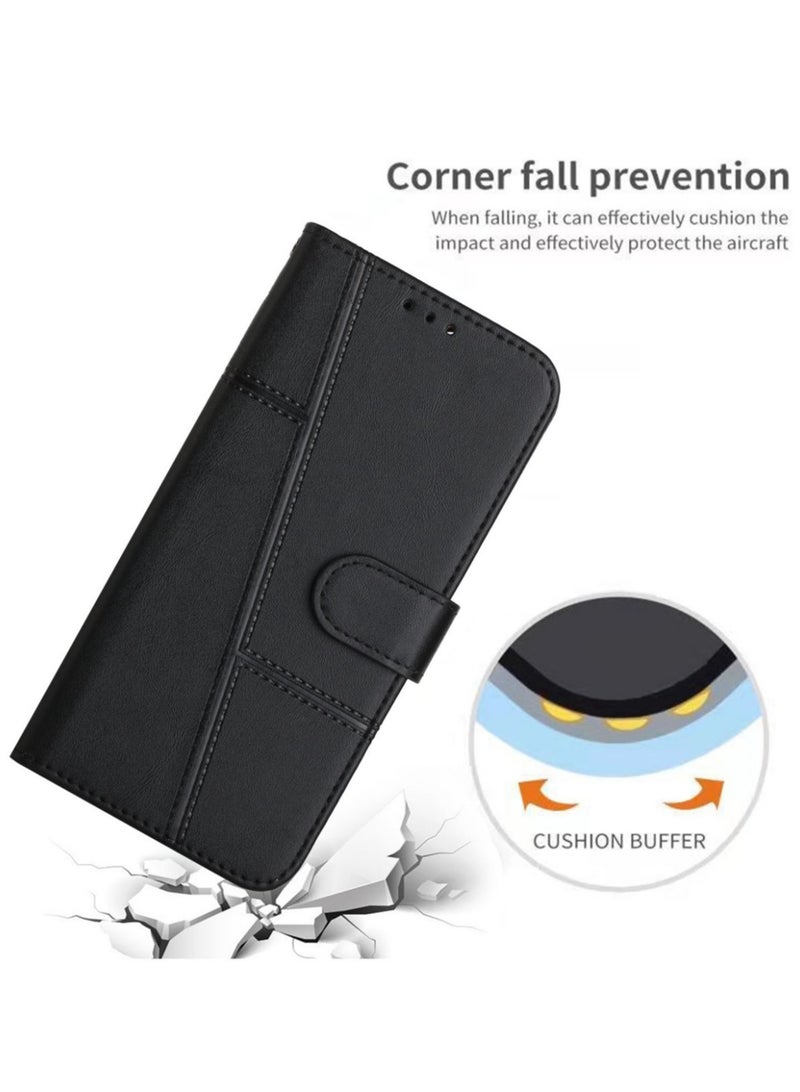 Best Choice Products For Infinix Smart 8 Case,Premium Infinix Smart 8 Leather Wallet Cover with Card Holder Kickstand Magnetic Closure Flip Folio Case Cover for Infinix Smart 8,Black  - Image 5