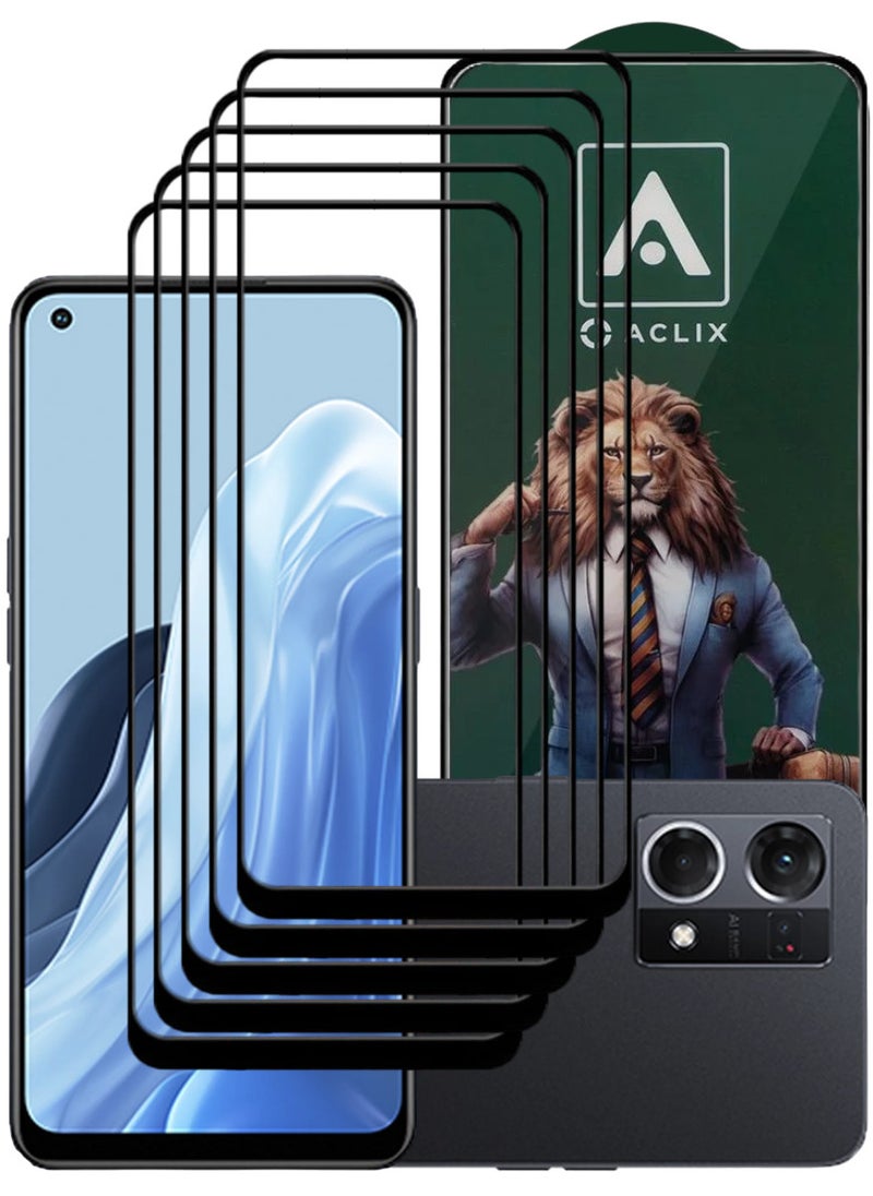 ACLIX 5 Pieces Antistatic ESD Dustproof Premium Quality High Definition Tempered Glass Screen Protector Designed For Oppo Reno7 - Image 1